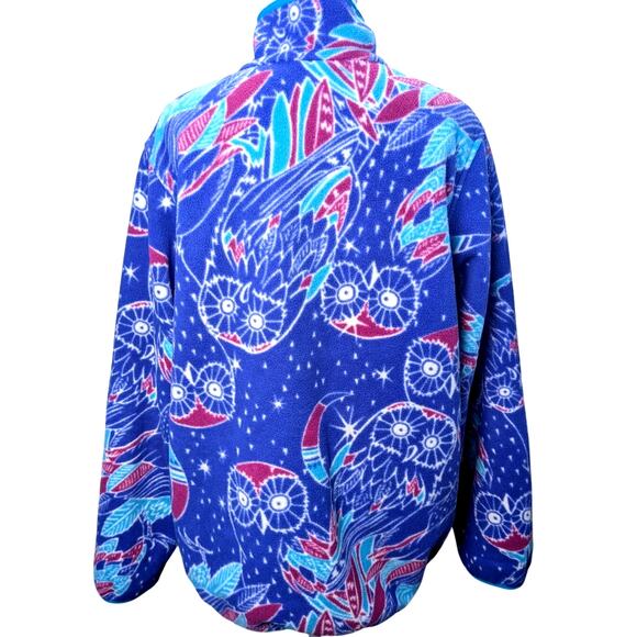 Vintage Patagonia Fleece Synchilla Owl Moon Abstract Print Snap T Pullover Coat - Picture 3 of 7